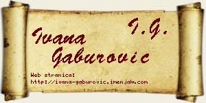 Ivana Gaburović vizit kartica